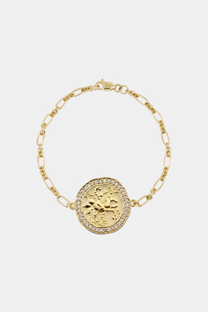 Large Warrior Coin Bracelet | Yellow Gold, More Options Available | Natasha Schweitzer