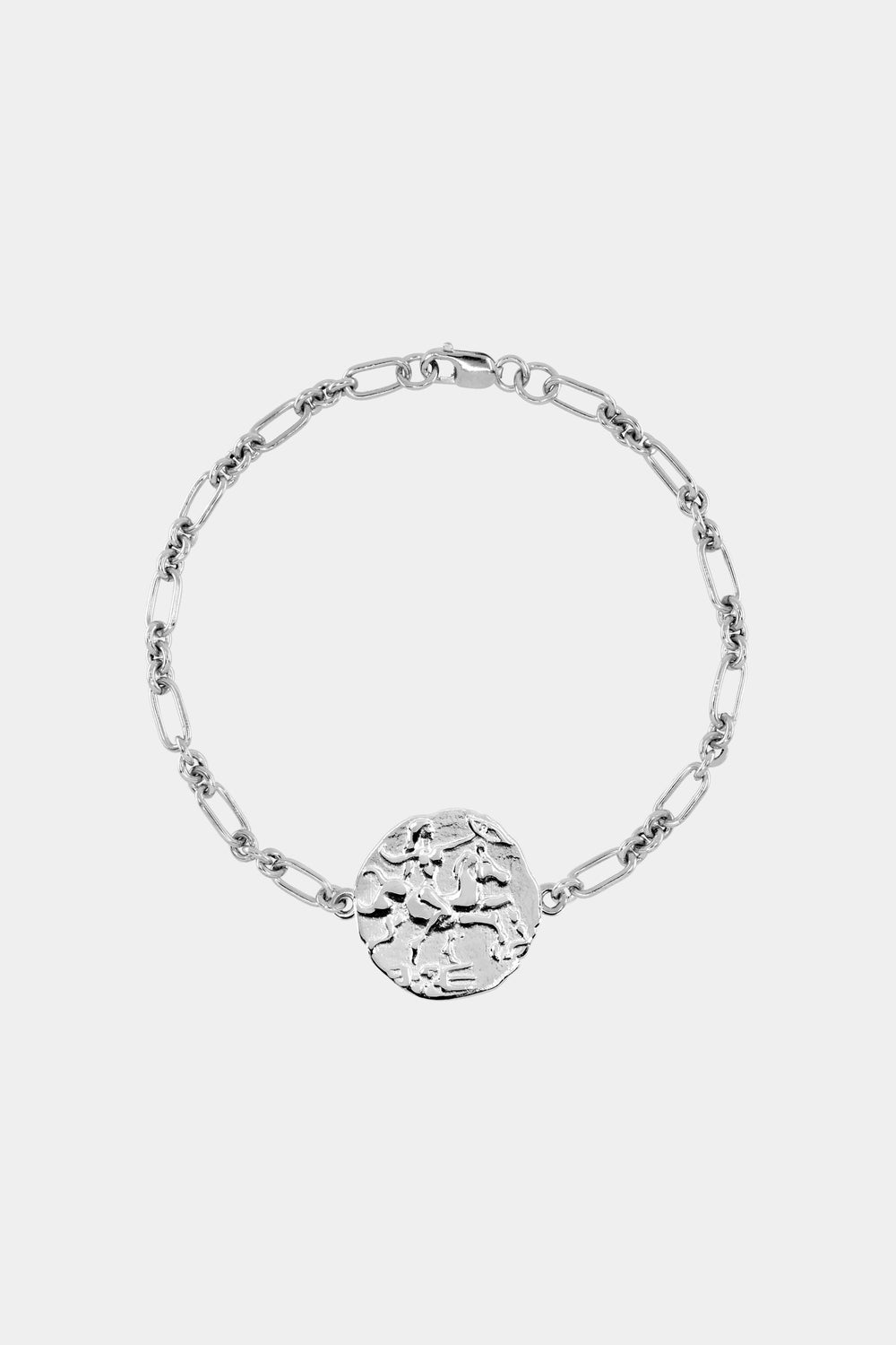 Large Warrior Coin Bracelet | White Gold, More Options Available