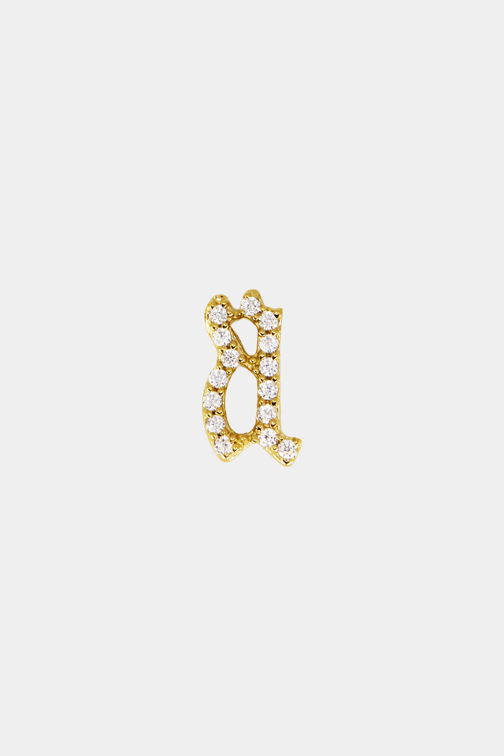 Diamond Gothic Letter Charm | 18K Gold