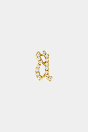 Diamond Gothic Letter Charm | 18K Gold | Natasha Schweitzer