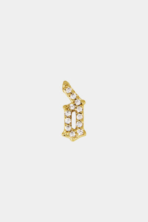 Diamond Gothic Letter Charm | 18K Gold | Natasha Schweitzer