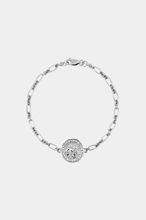 Mini Diamond Halo Warrior Coin Bracelet | 18K White Gold | Natasha Schweitzer
