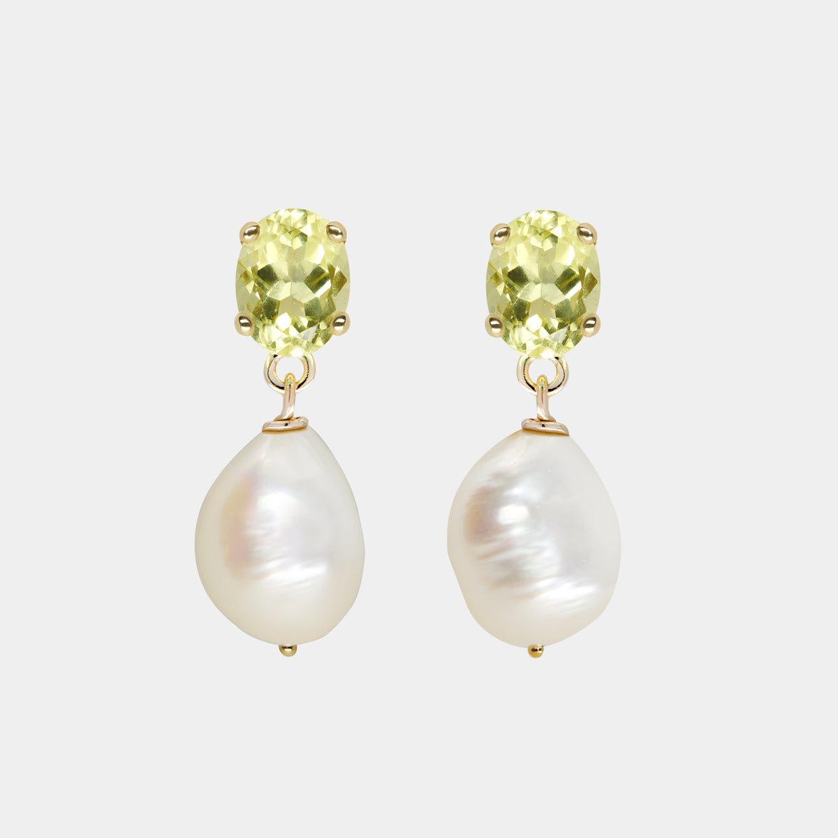 NATASHA SCHWEITZER | Earrings | Oval Lemon Quartz Pearl Earrings
