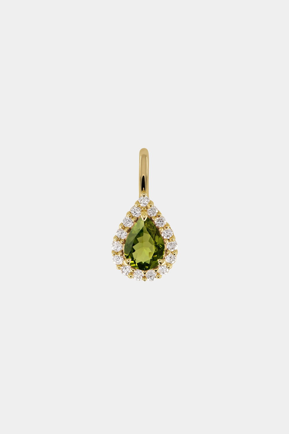 Pear Diamond Halo Pendant | 18K Yellow Gold