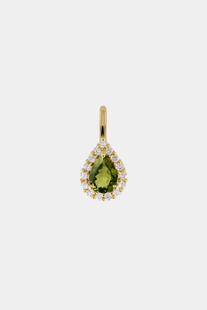 Pear Diamond Halo Pendant | 18K Yellow Gold | Natasha Schweitzer