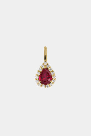 Pear Diamond Halo Pendant | 18K Yellow Gold | Natasha Schweitzer