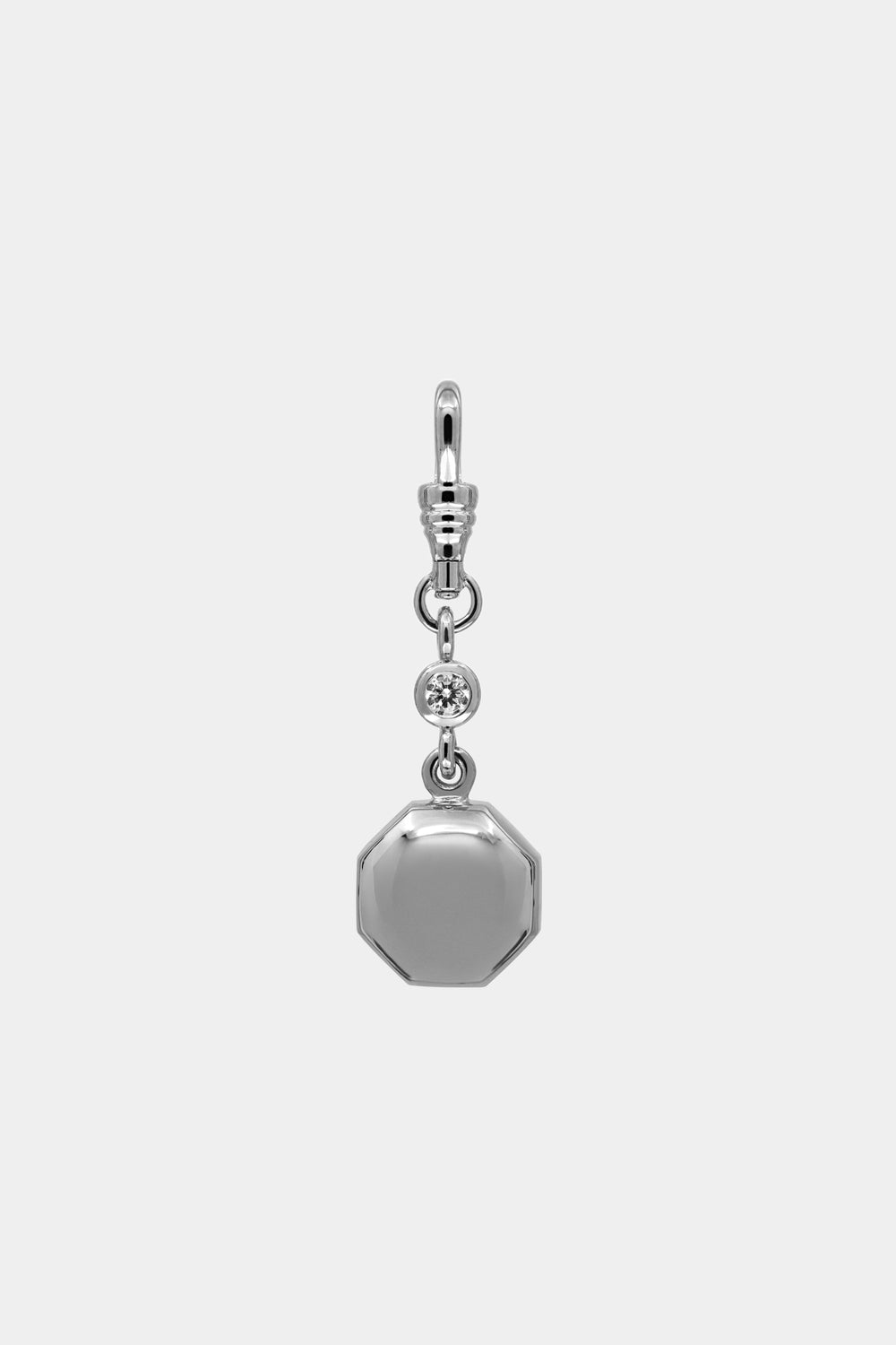 Puffy Octagon Diamond Duet Pendant | White Gold| Natasha Schweitzer