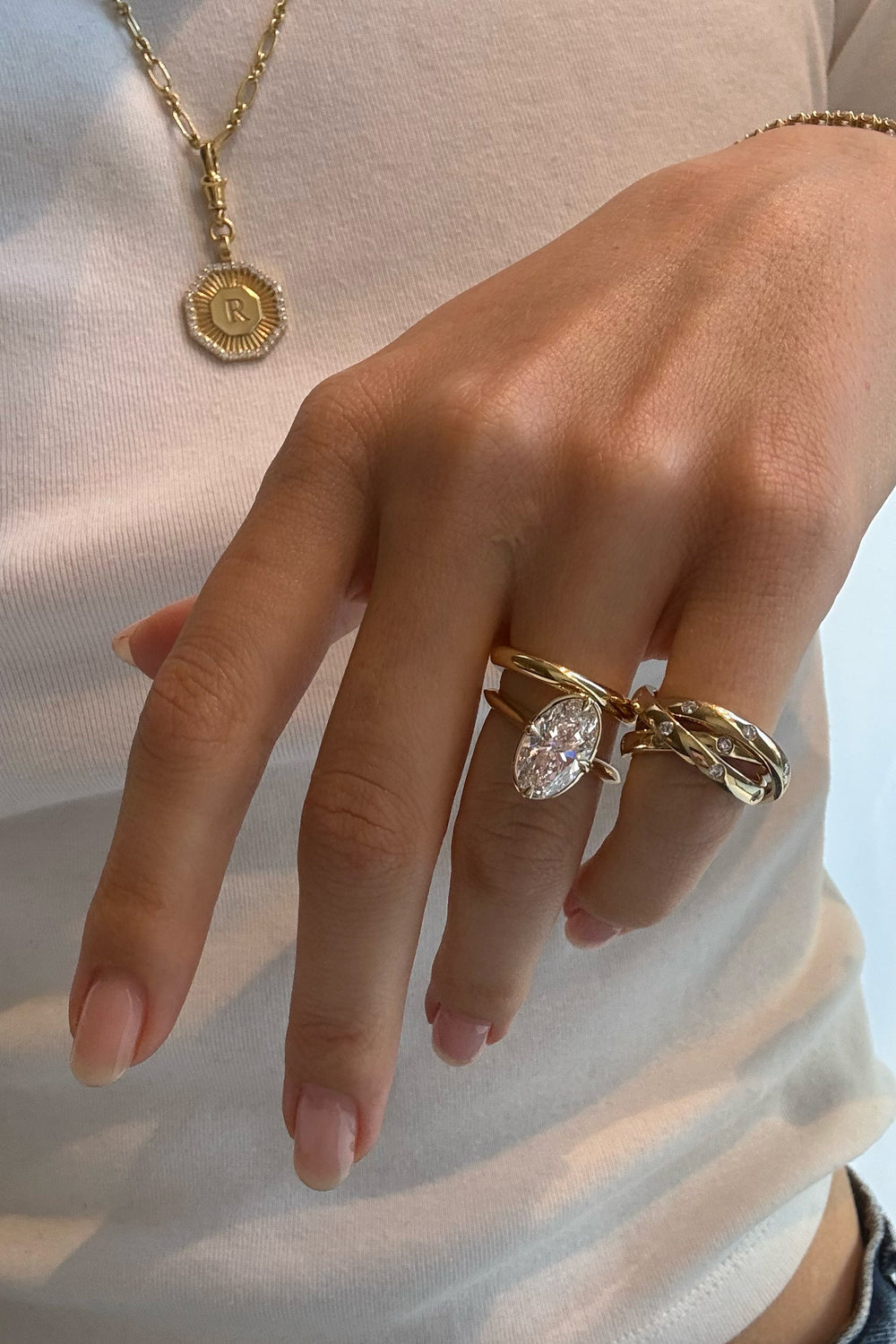 Seline Ring | Bezel Compass Set| Natasha Schweitzer