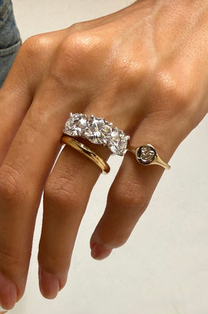 Mini Oval Signet Ring | 9K White Gold | Natasha Schweitzer