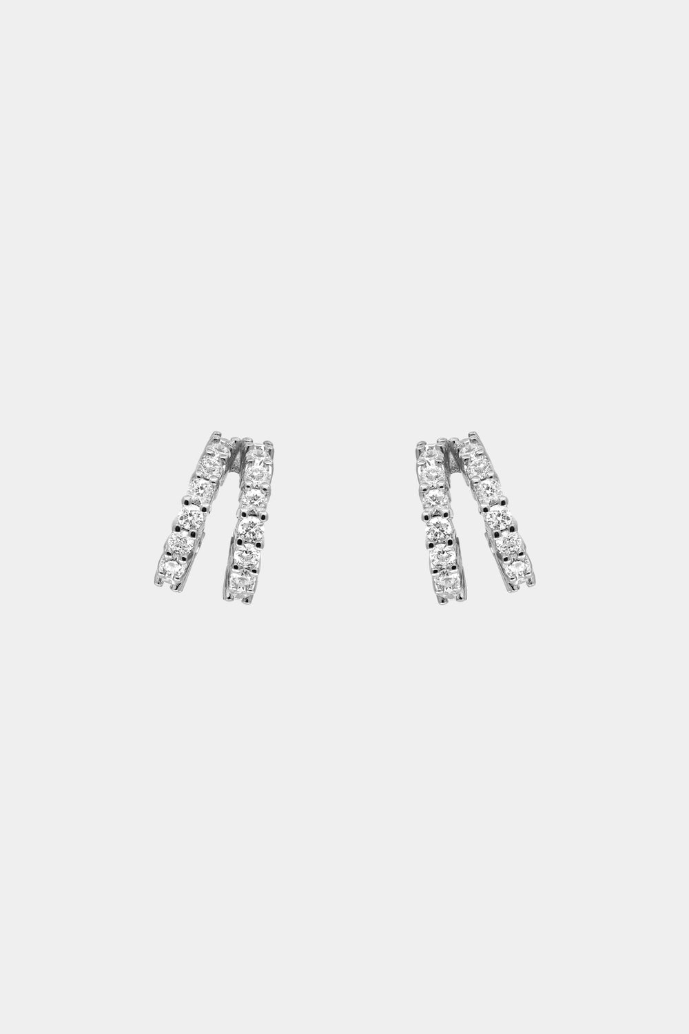 Small Double Diamond Sabine Hoops | White Gold| Natasha Schweitzer