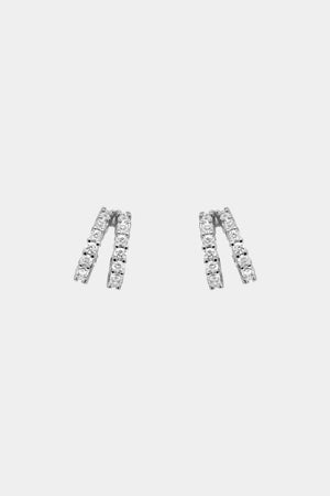 Small Double Diamond Sabine Hoops | White Gold | Natasha Schweitzer
