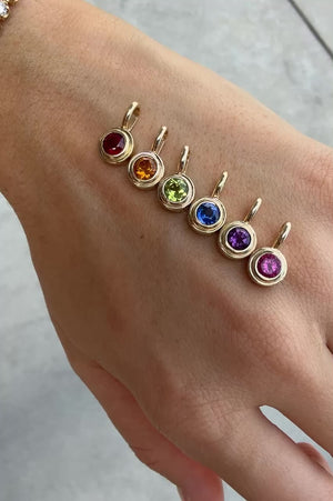 Roma Round Gemstone Pendant | Yellow Gold, More Options Available