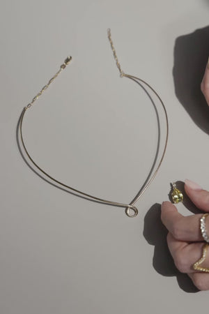 Omega Loop Necklace | 9K White Gold, Customise