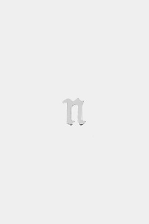 Gothic Letter Stud | White Gold | Natasha Schweitzer