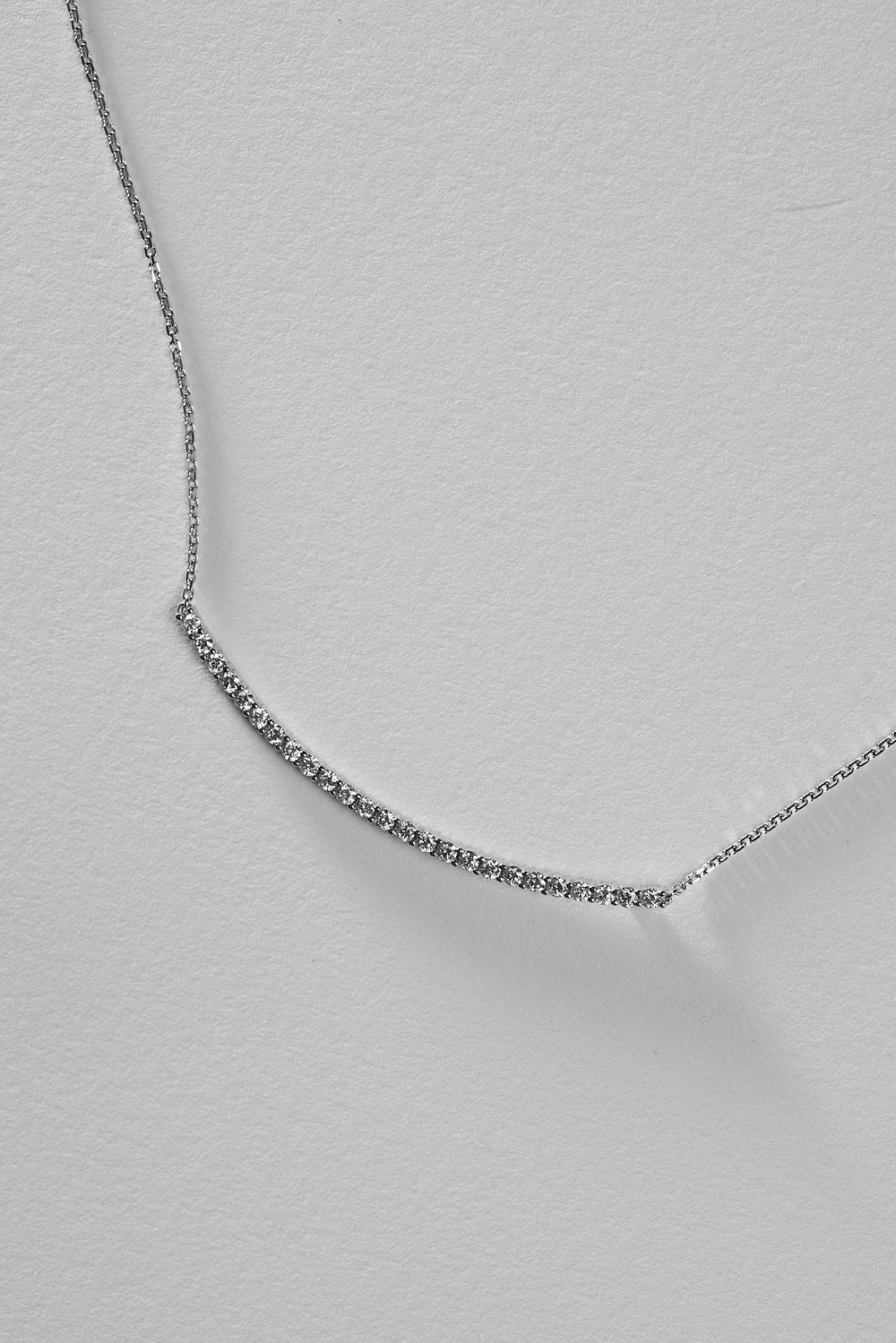 Georgia Diamond Bar Necklace | 18K White Gold