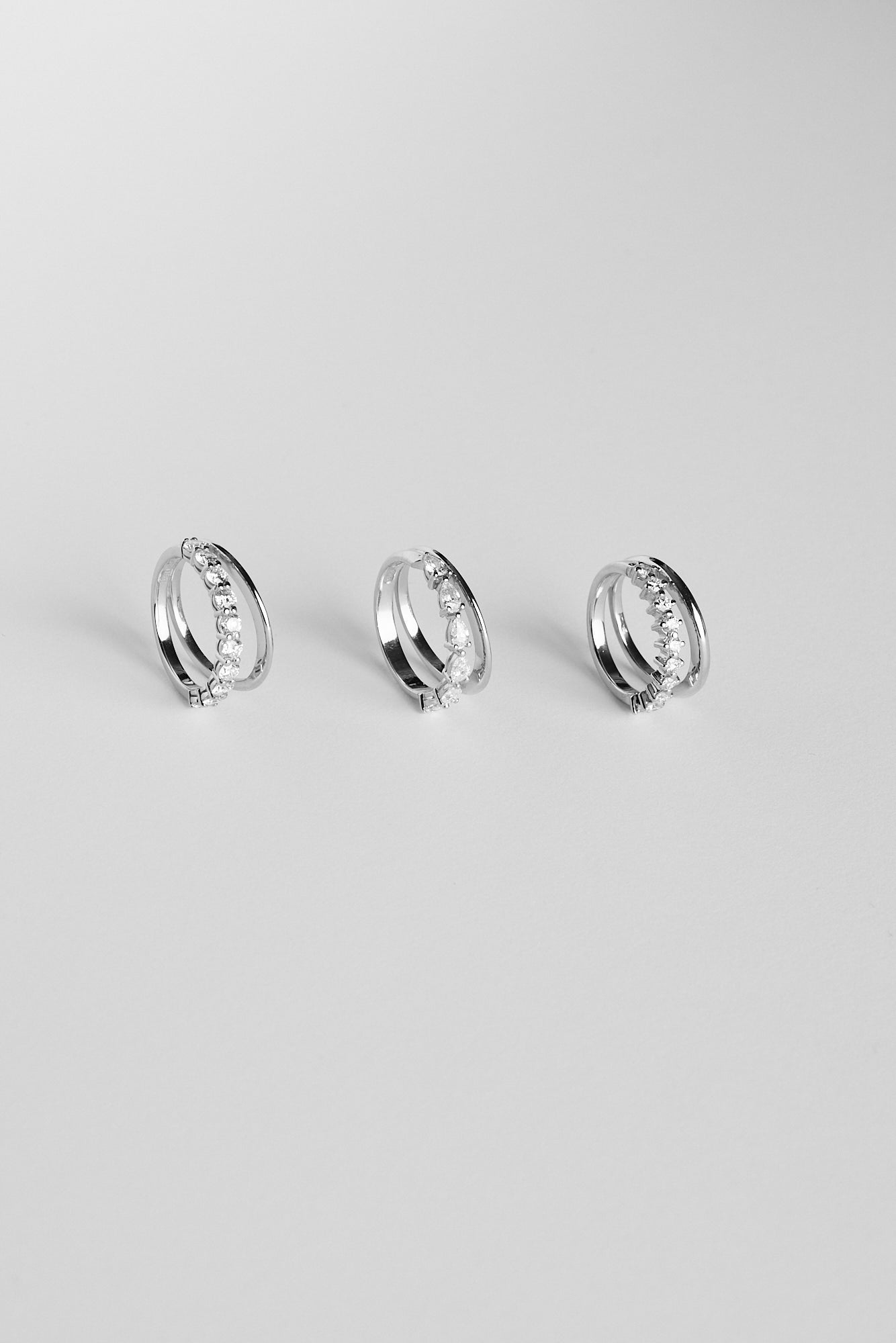 Double Band 10pt Round Diamond Ring | 18K White Gold| Natasha Schweitzer