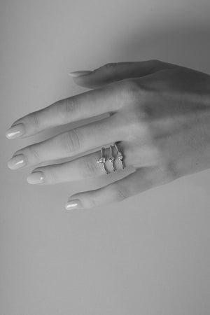 Mini Marquise Diamond Ring | 9K White Gold | Natasha Schweitzer