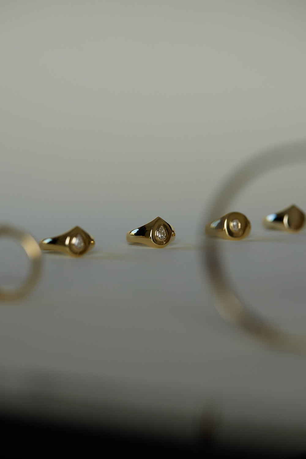 Pear Diamond Signet Ring | Yellow Gold| Natasha Schweitzer