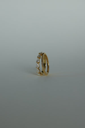 Double Band Pear Diamond Ring | 18K Yellow Gold | Natasha Schweitzer