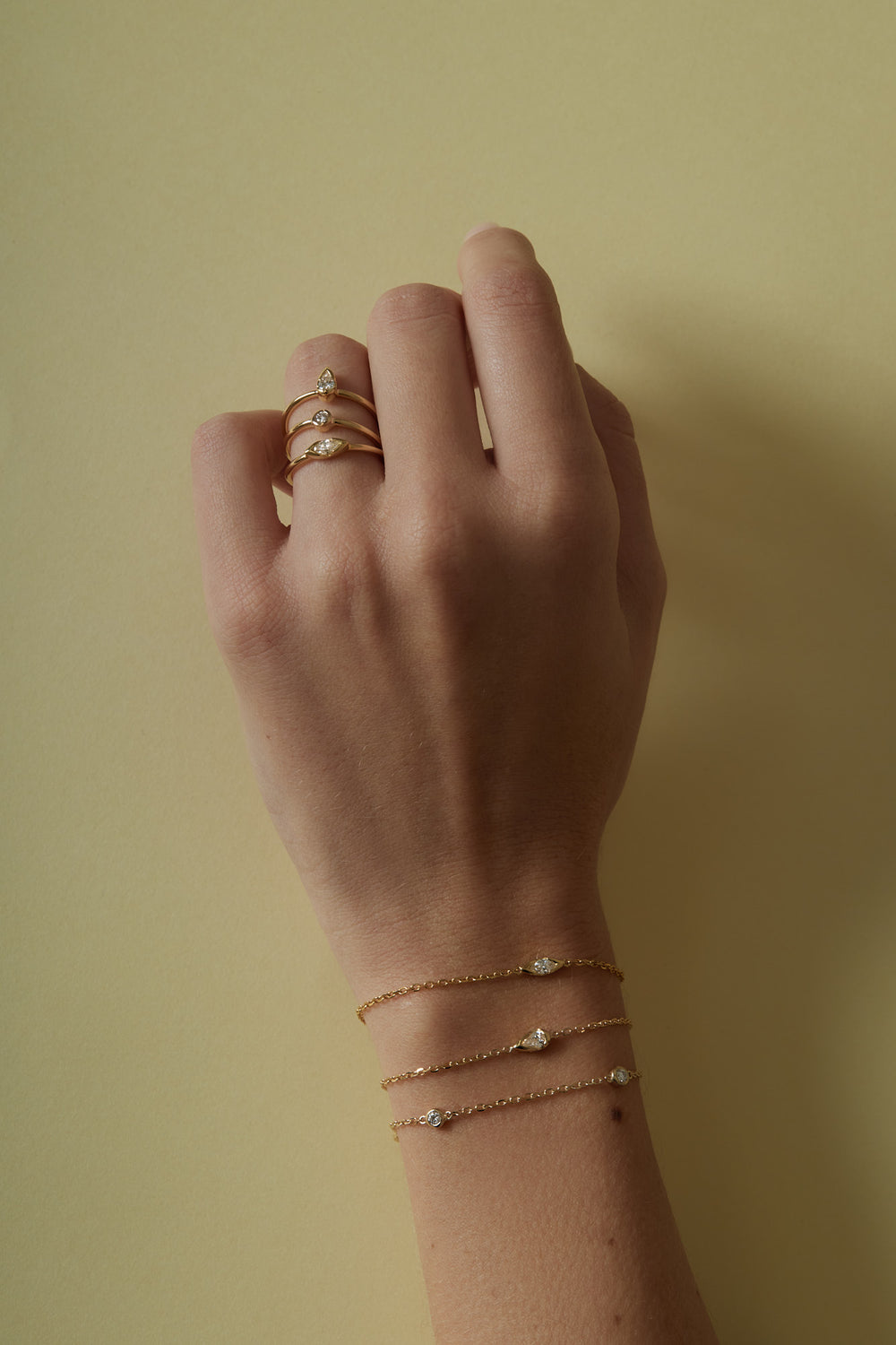 Marquise Diamond Bracelet | 9K Yellow Gold| Natasha Schweitzer