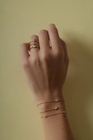 Mini Marquise Diamond Bracelet | 9K Yellow or Rose Gold | Natasha Schweitzer