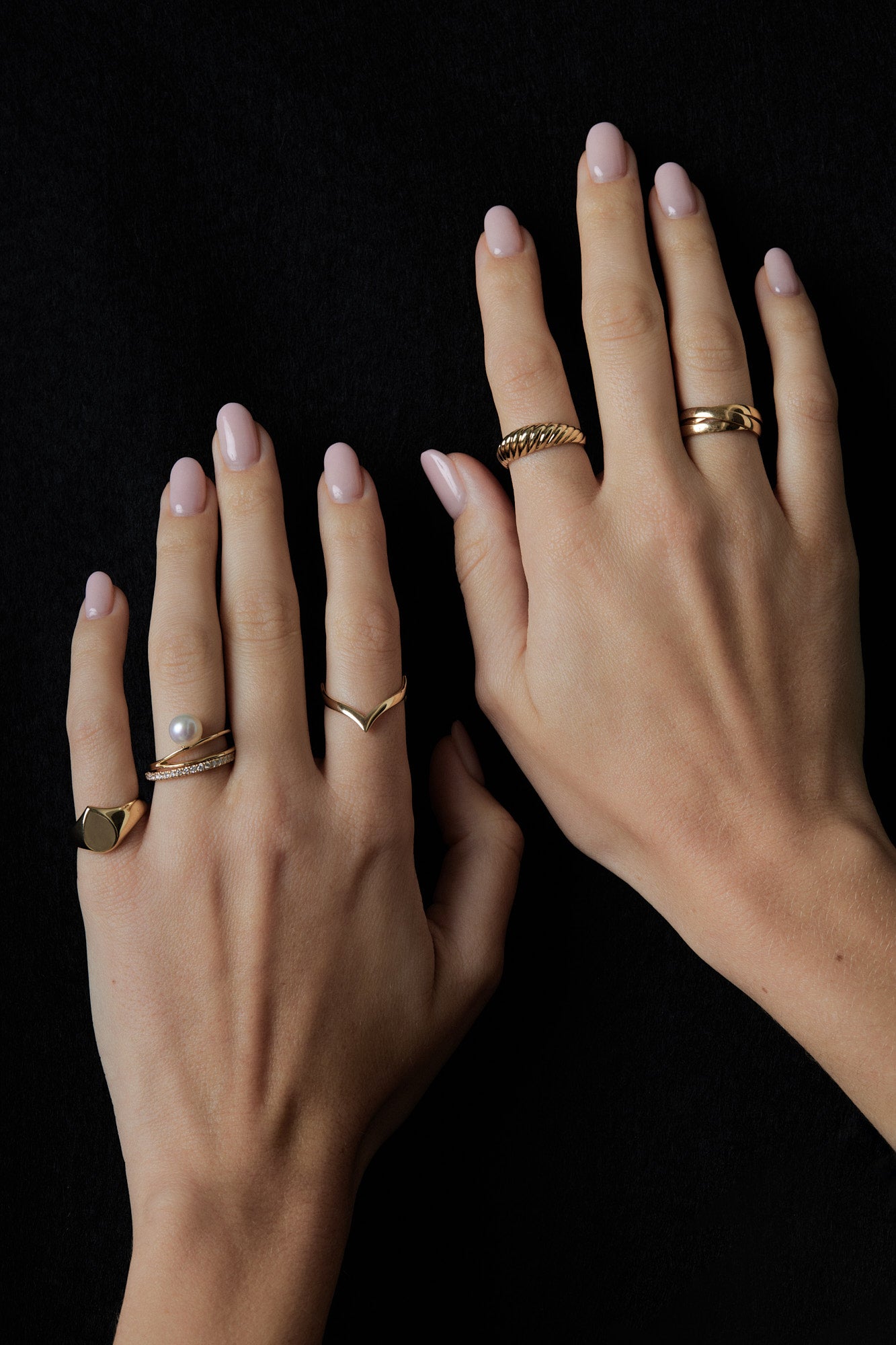 Sascha Triple Band Ring | 9K Yellow or Rose Gold| Natasha Schweitzer