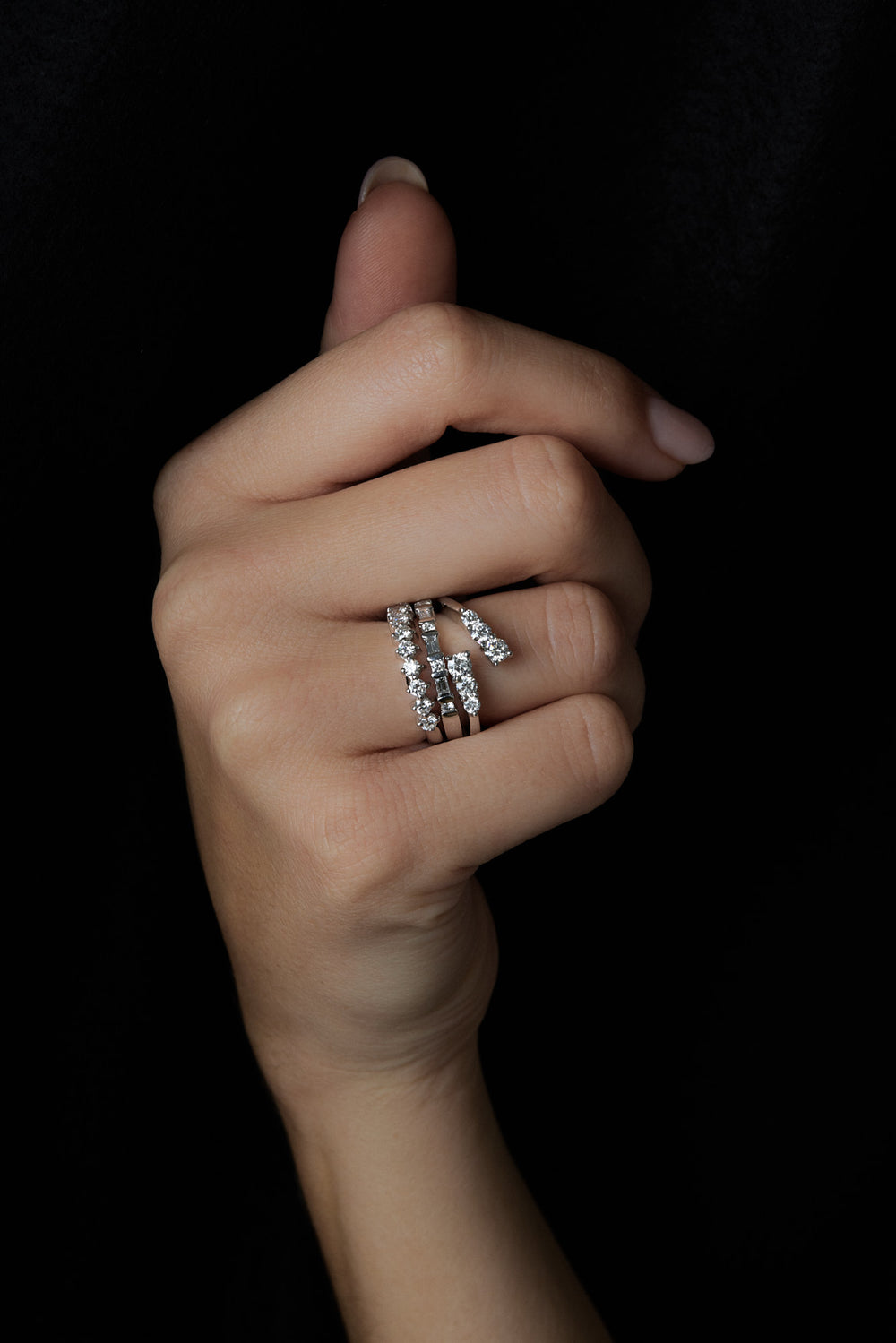 Diamond Baguette Ring | White Gold