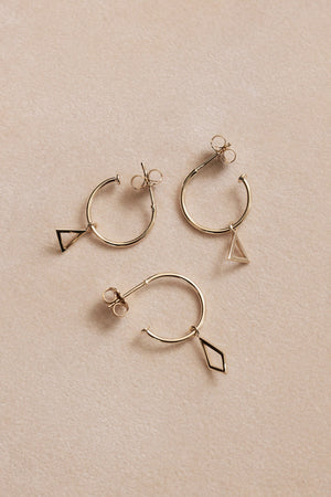 Marquise Shape Hoops | 9K Yellow Gold | Natasha Schweitzer