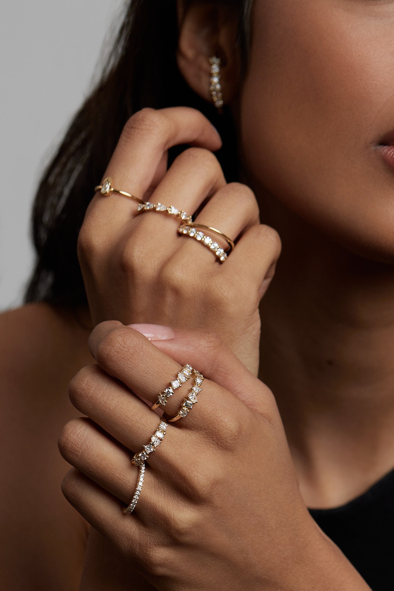 Scattered Diamond Ring | 18K Yellow Gold| Natasha Schweitzer
