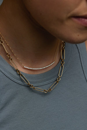 Georgia Diamond Bar Necklace | 18K Yellow Gold | Natasha Schweitzer