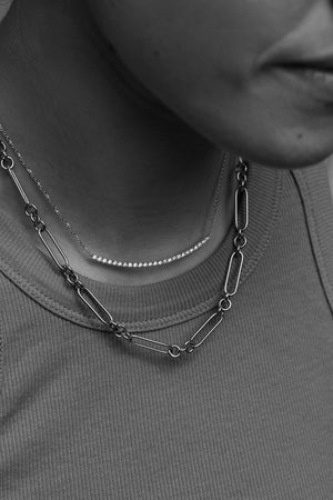 Georgia Diamond Bar Necklace | 18K White Gold | Natasha Schweitzer
