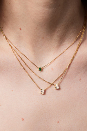 Oval Emerald Necklace | 18K Gold | Natasha Schweitzer