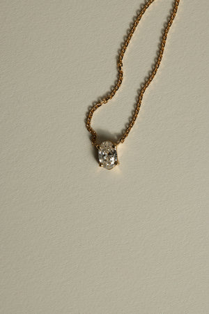 Oval Diamond Necklace | 18K Gold | Natasha Schweitzer