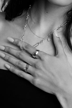 Mini Pear Diamond Ring | 9K White Gold | Natasha Schweitzer