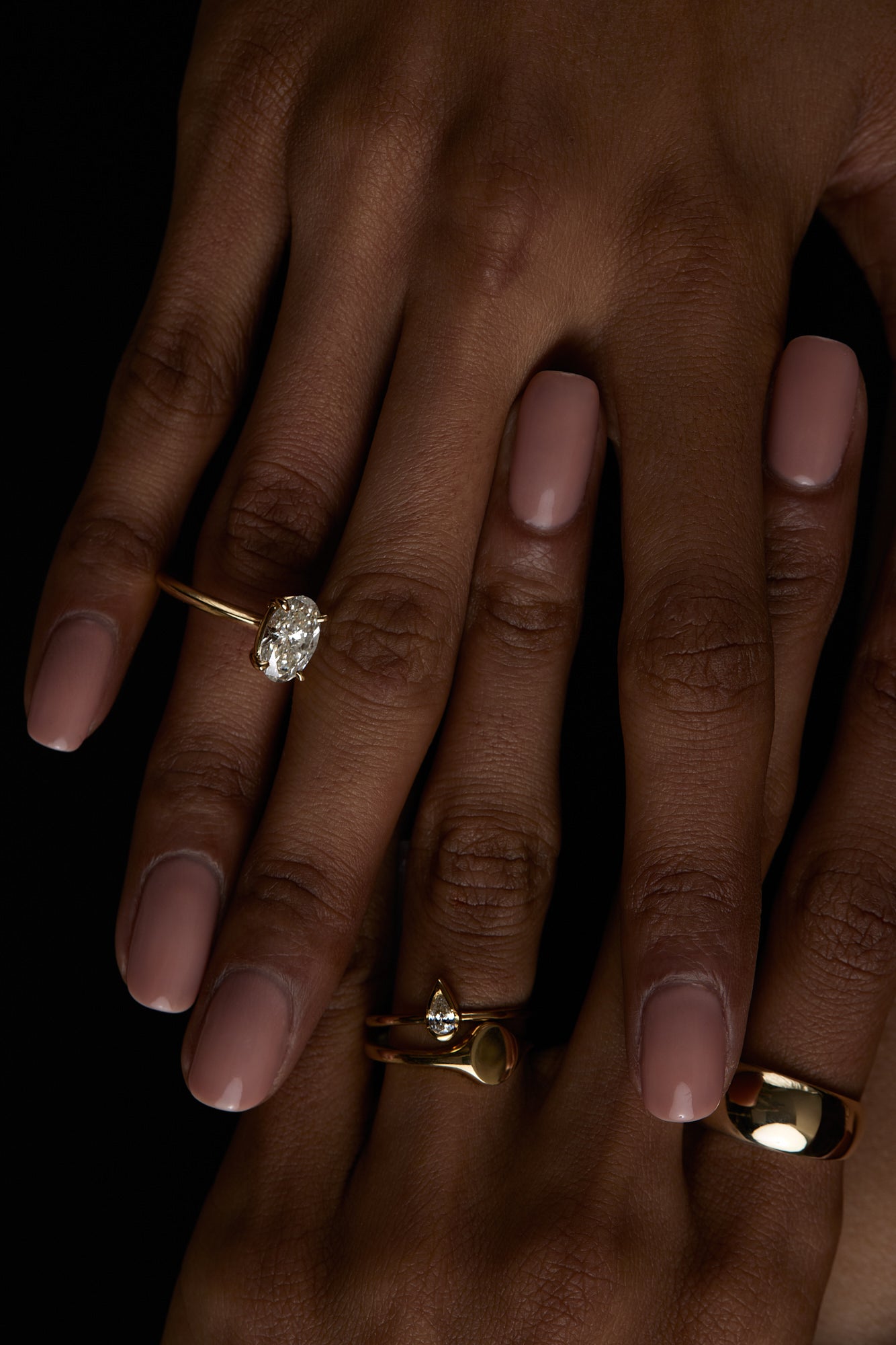 Mini Pear Diamond Ring | 9K Yellow Gold| Natasha Schweitzer