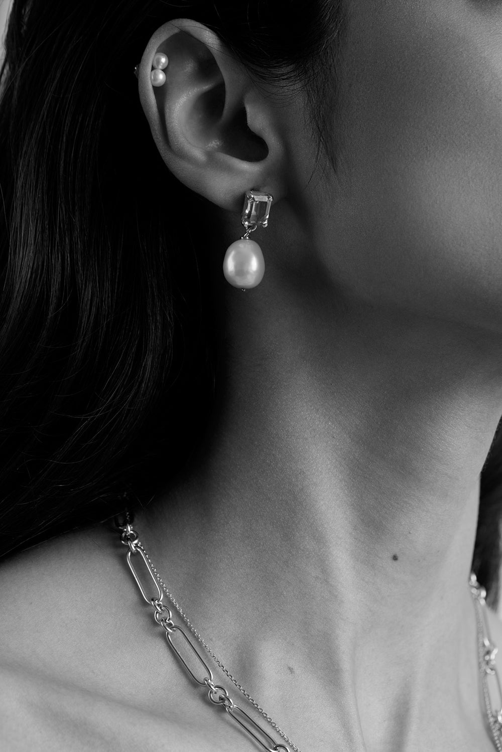 Sarah 2 Pearl Earrings | Silver