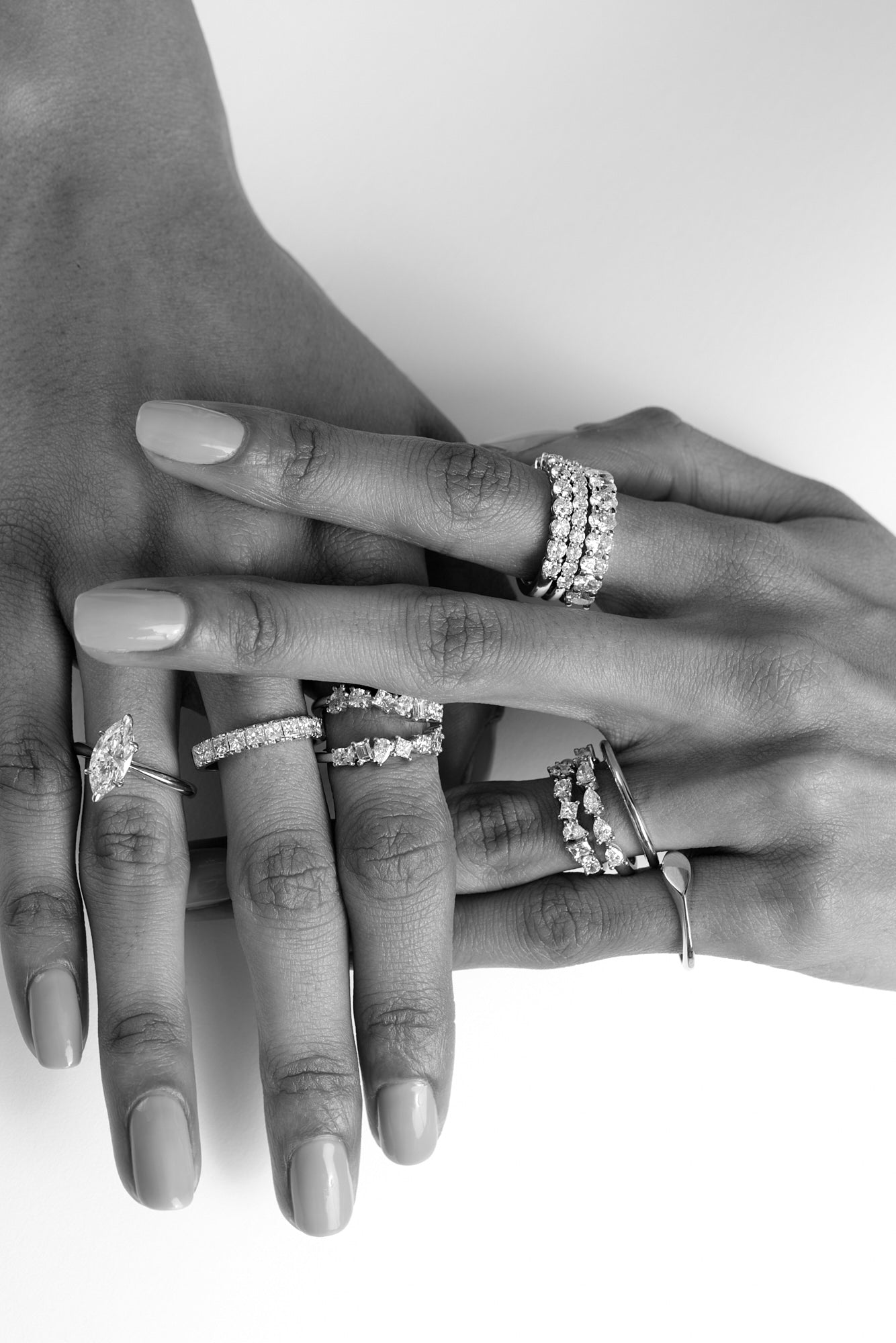 Scattered Diamond Ring | 18K White Gold| Natasha Schweitzer