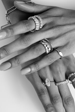 Mini Pear Signet Ring | White Gold | Natasha Schweitzer