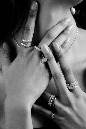 Mini Pear Signet Ring | White Gold | Natasha Schweitzer