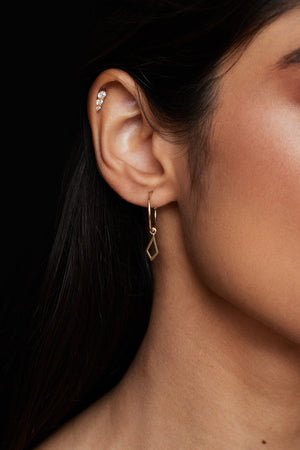 Marquise Shape Hoops | 9K Yellow Gold | Natasha Schweitzer