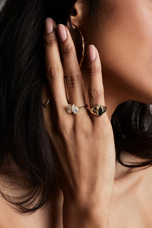 Marquise Signet Ring | Yellow Gold, More Options Available | Natasha Schweitzer