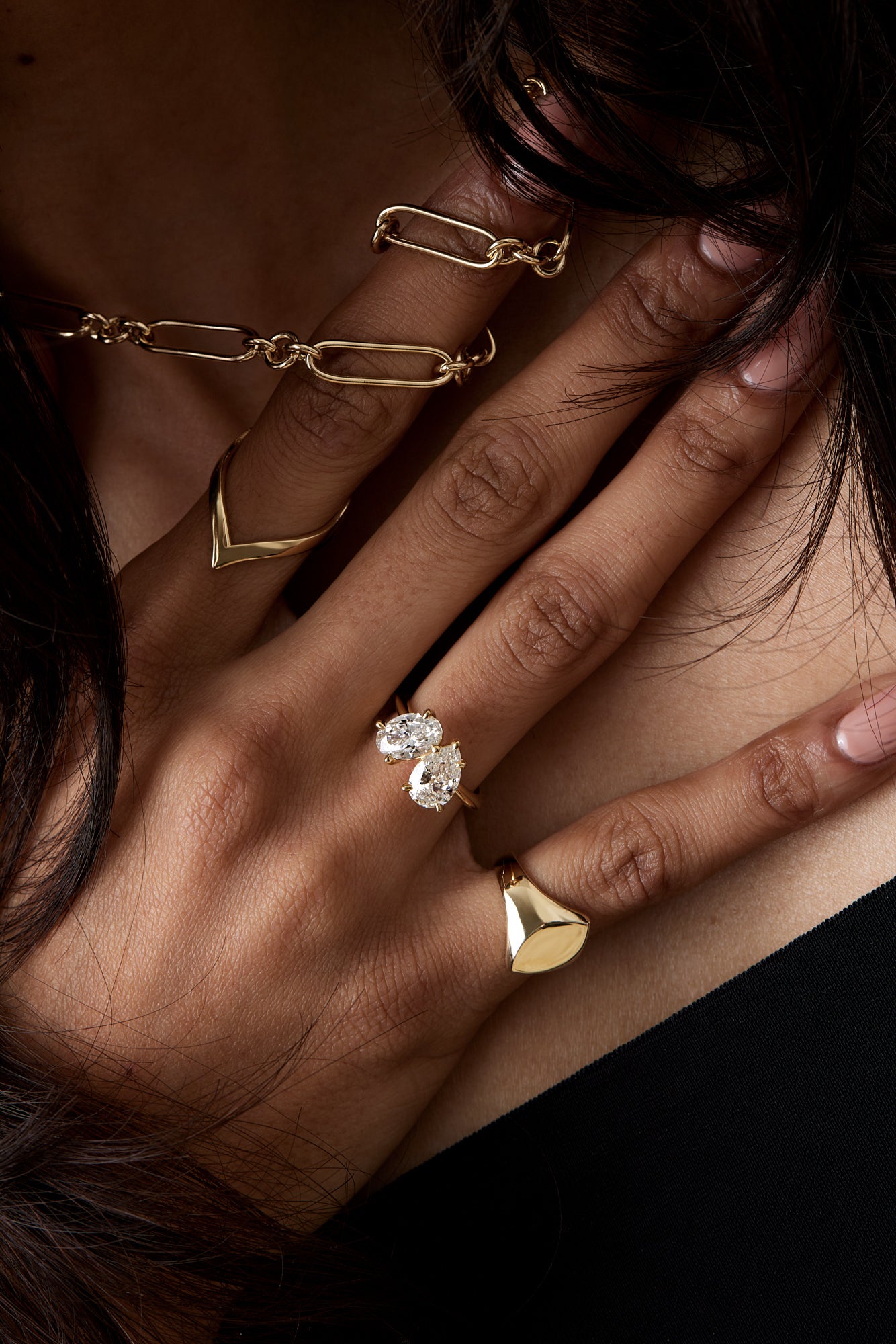 Marquise Signet Ring | Yellow Gold| Natasha Schweitzer