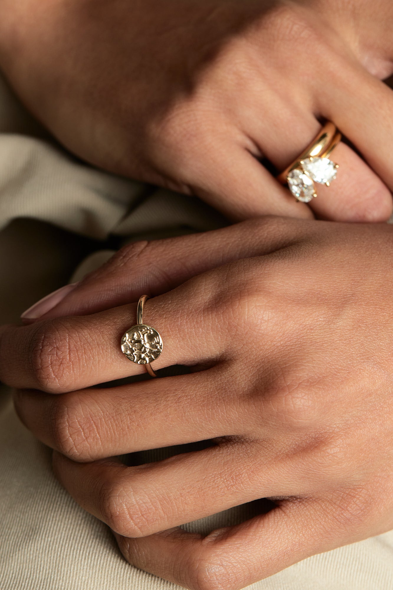 Mini Coin Ring | 9K Yellow Gold| Natasha Schweitzer