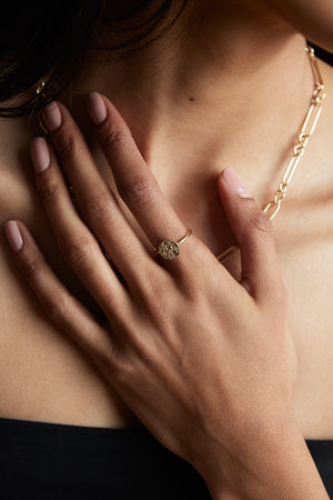 Mini Coin Ring | 9K Yellow Gold | Natasha Schweitzer