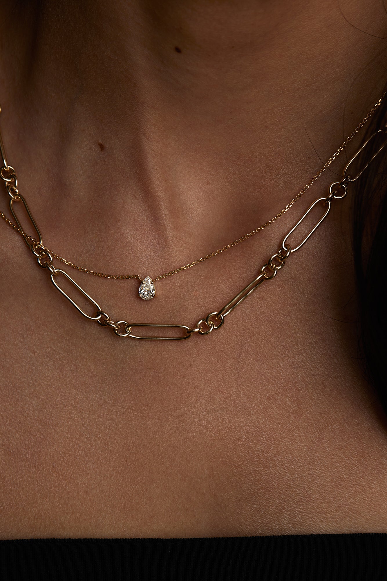 Pear Diamond Necklace | 18K Gold| Natasha Schweitzer