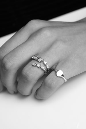 Mini Oval Signet Ring | White Gold | Natasha Schweitzer
