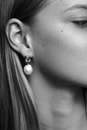 Rectangle Lemon Quartz Earrings | Silver | Natasha Schweitzer