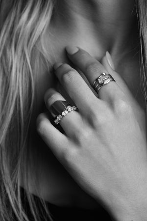 Mini Marquise Diamond Ring | 9K White Gold | Natasha Schweitzer