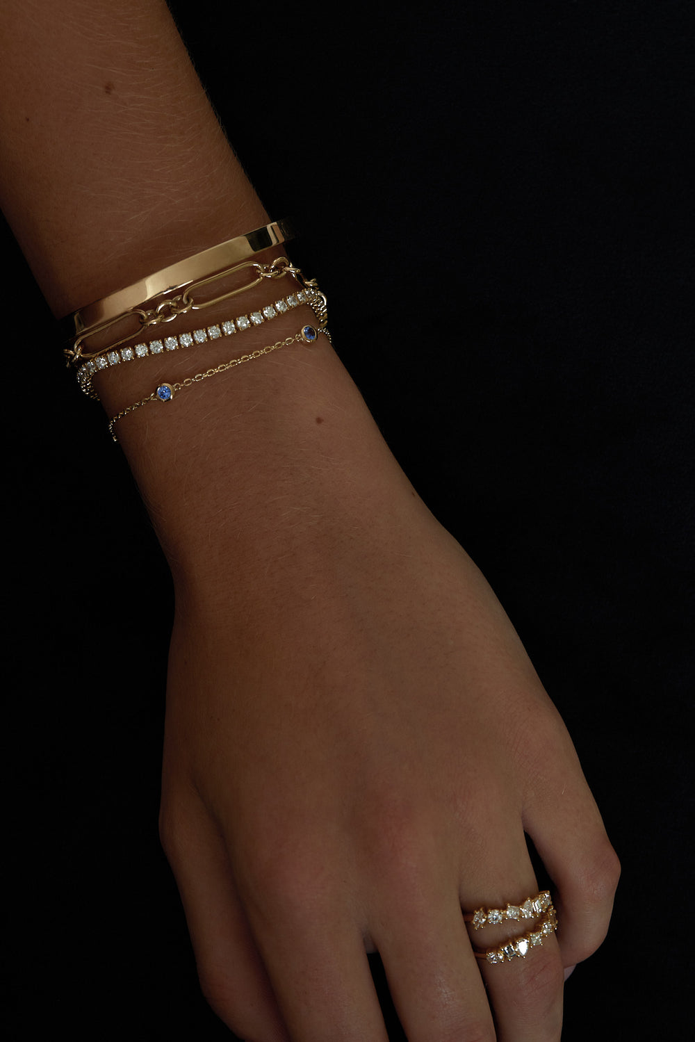 3 Sapphire Bracelet | 9K Yellow Gold
