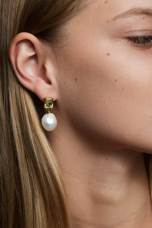 Rectangle Lemon Quartz Earrings | 9K Yellow Gold | Natasha Schweitzer